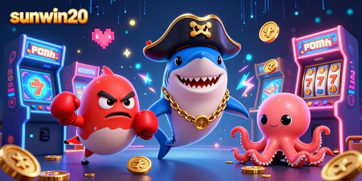 Engage in thrilling gaming moments with sunwin20's vibrant 3D casino scene featuring dynamic characters and elements.
