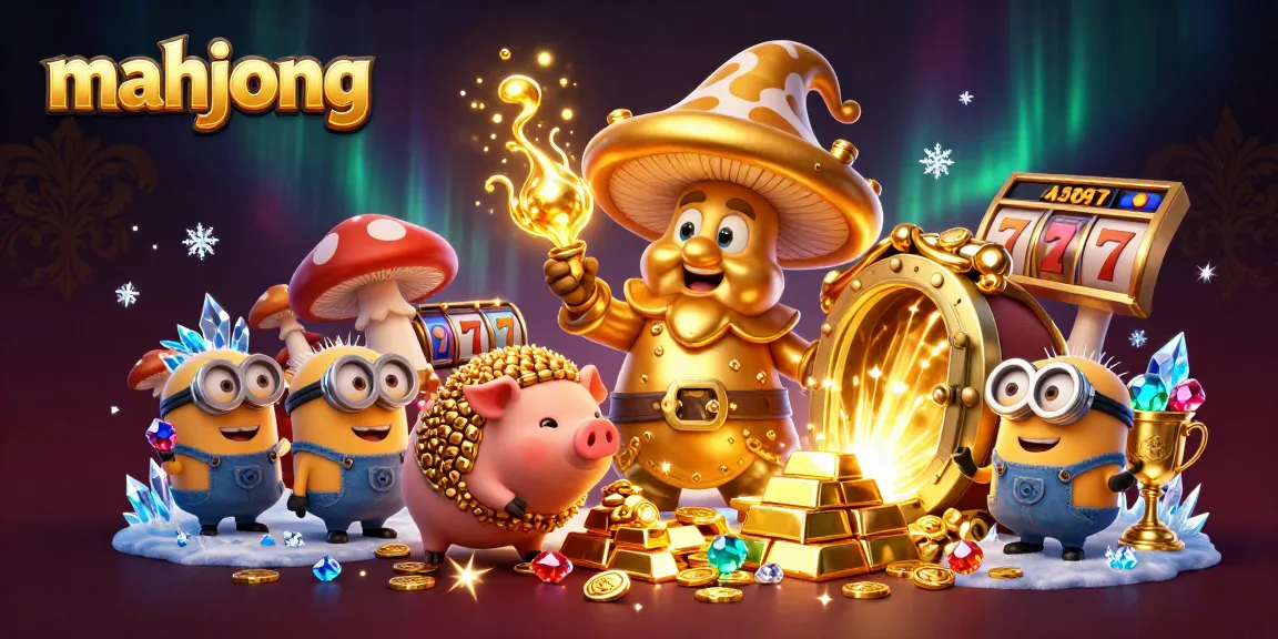 Experience mahjong magic with a vibrant casino scene featuring golden treasures and enchanting characters.